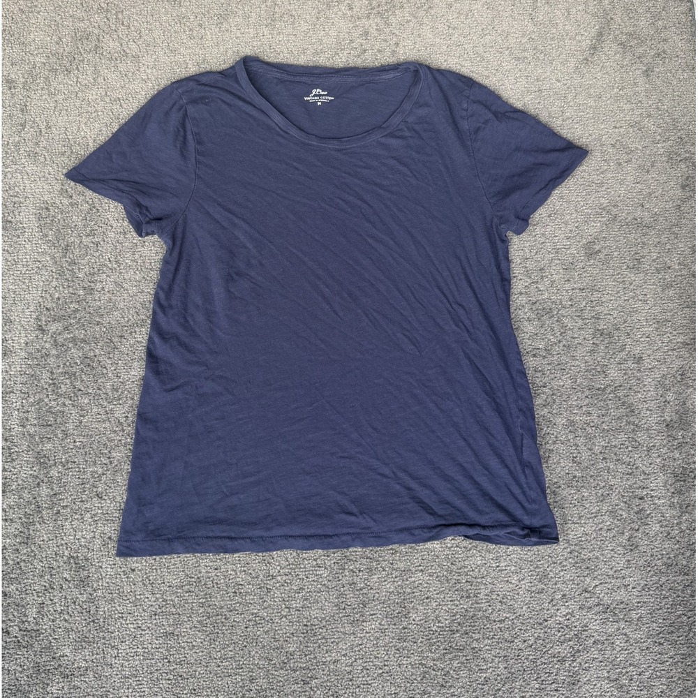 J.Crew Vintage Cotton Tee Navy Blue Short Sleeve Crew Neck Shirt Medium